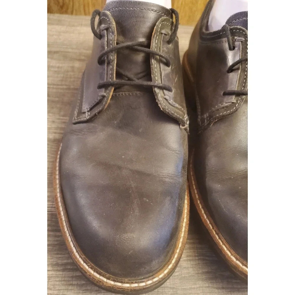 Ecco Kenton Plaine Toe Lace Up Oxford Shoes Mens Size 41 US‎ 7-7.5 Charcoal